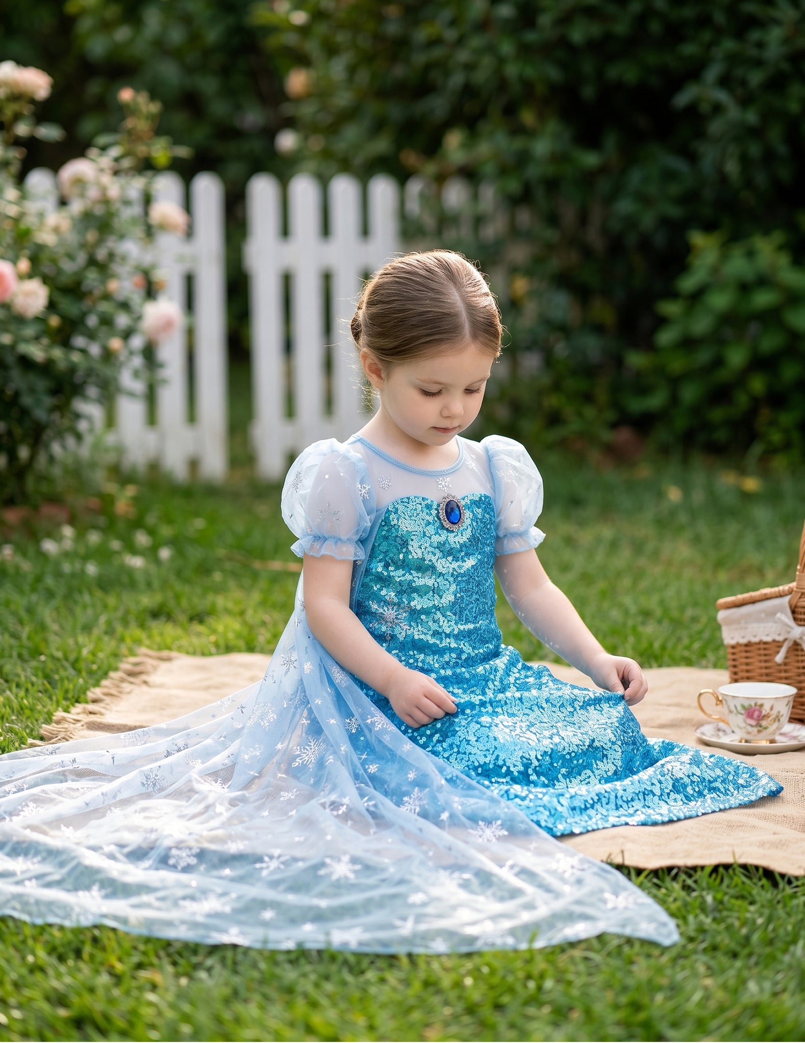 Royal Ice Gown | Blue Princess Dress for Girls