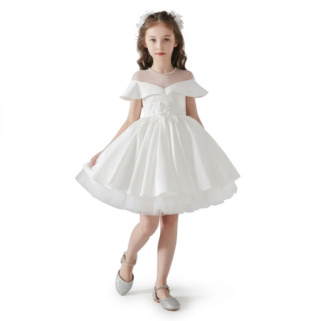Pearl White | Girls Party Dress for Birthdays