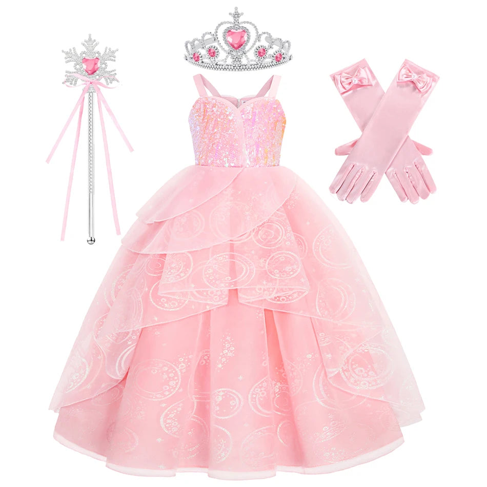Pink Glinda Fairytale Princess Dress for Girls