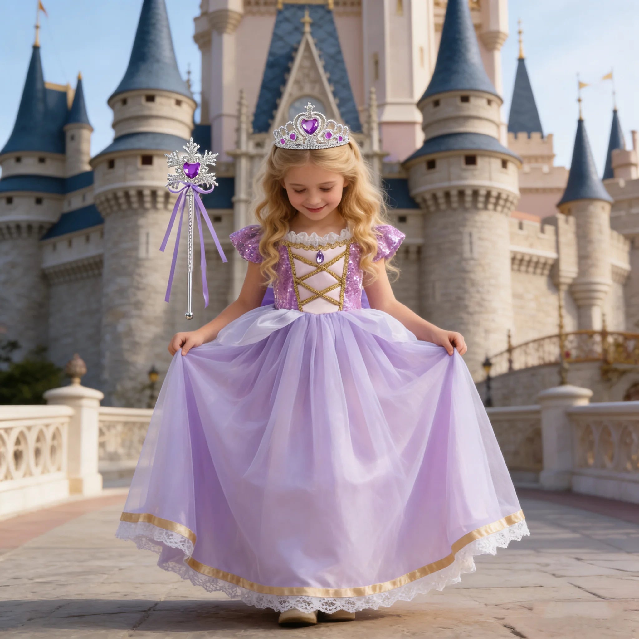 Elegant Rapunzel Princess Dress for Girls