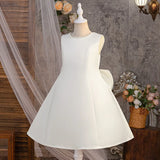 Pearl Bow Dress | White Flower Girl Dress | PetitWishes