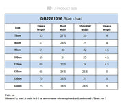 Blue bunny dress size chart from 73 cm to 140 cm