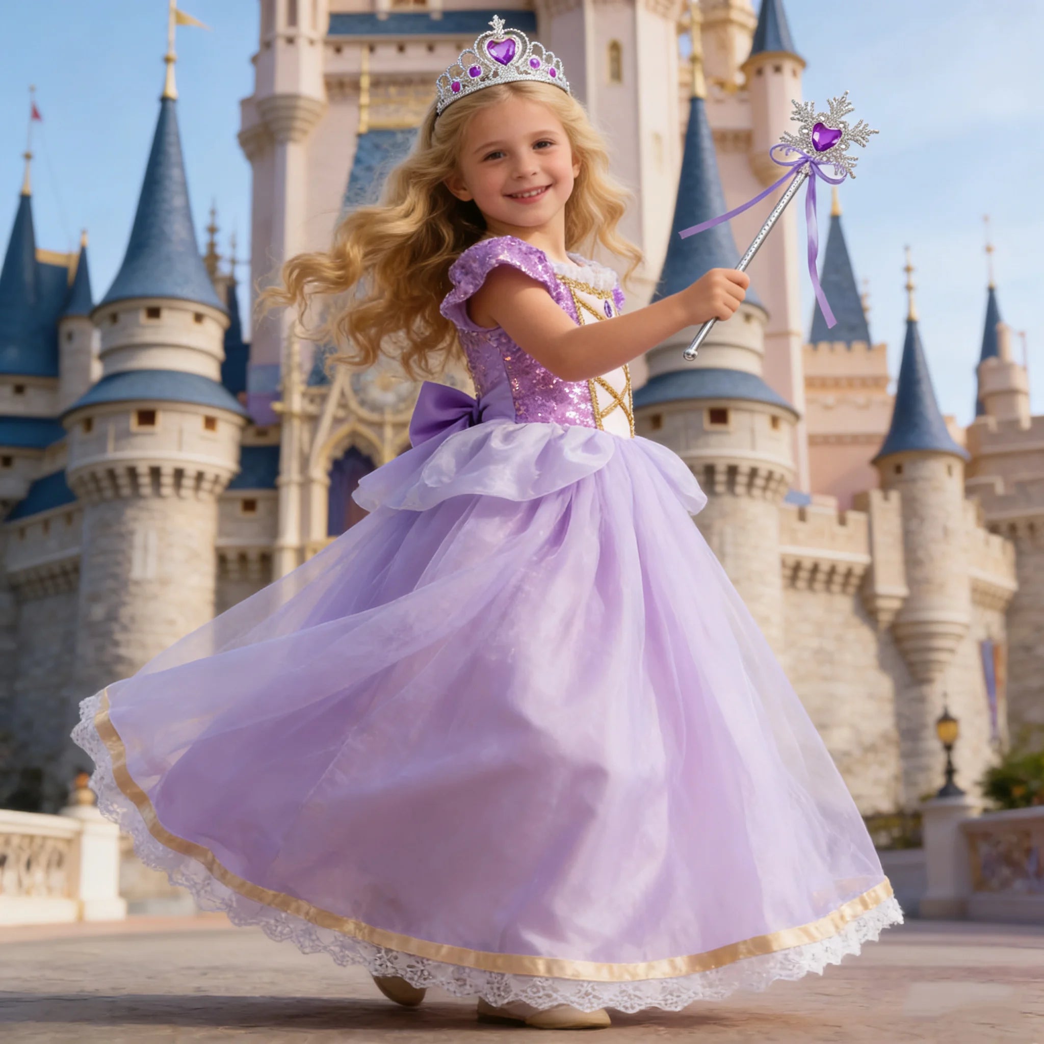 Elegant Rapunzel Princess Dress for Girls