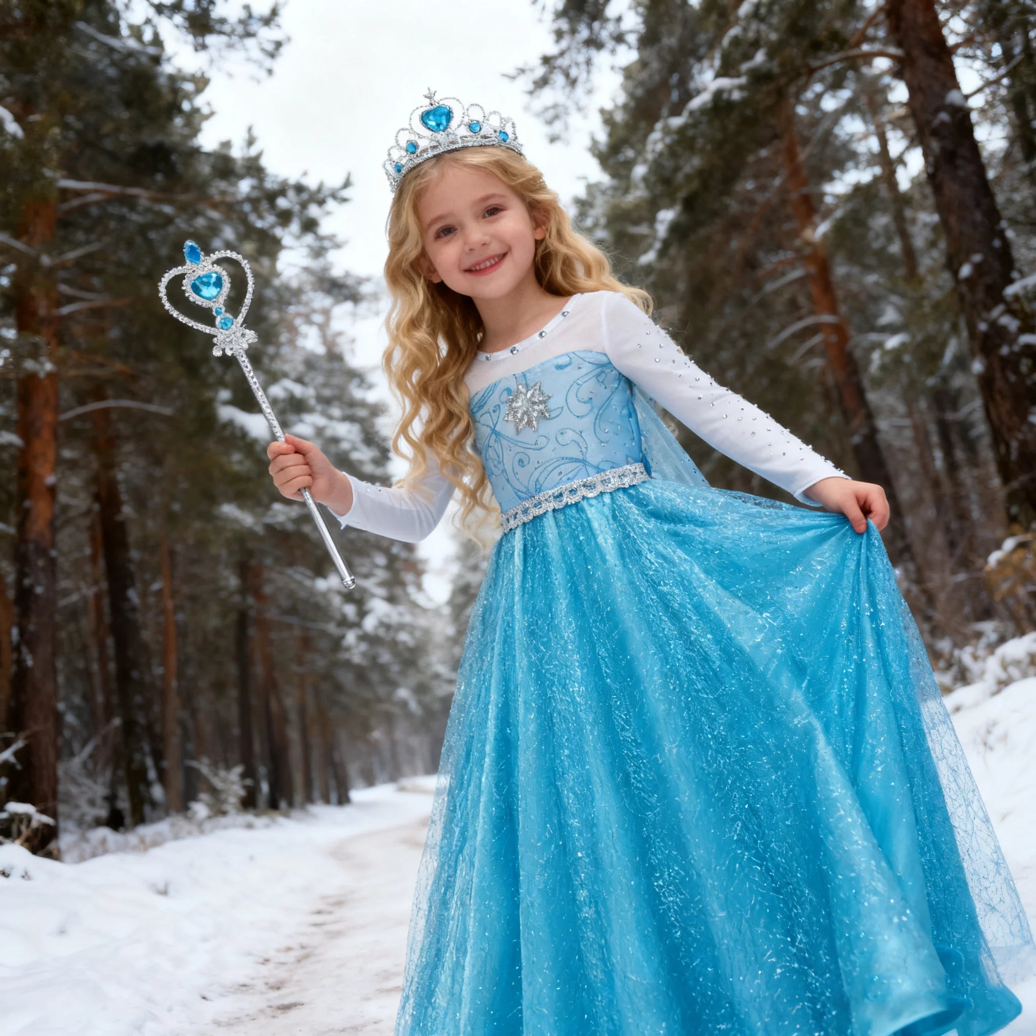 Snow Queen Elsa Inspired Princess Dress for Girls