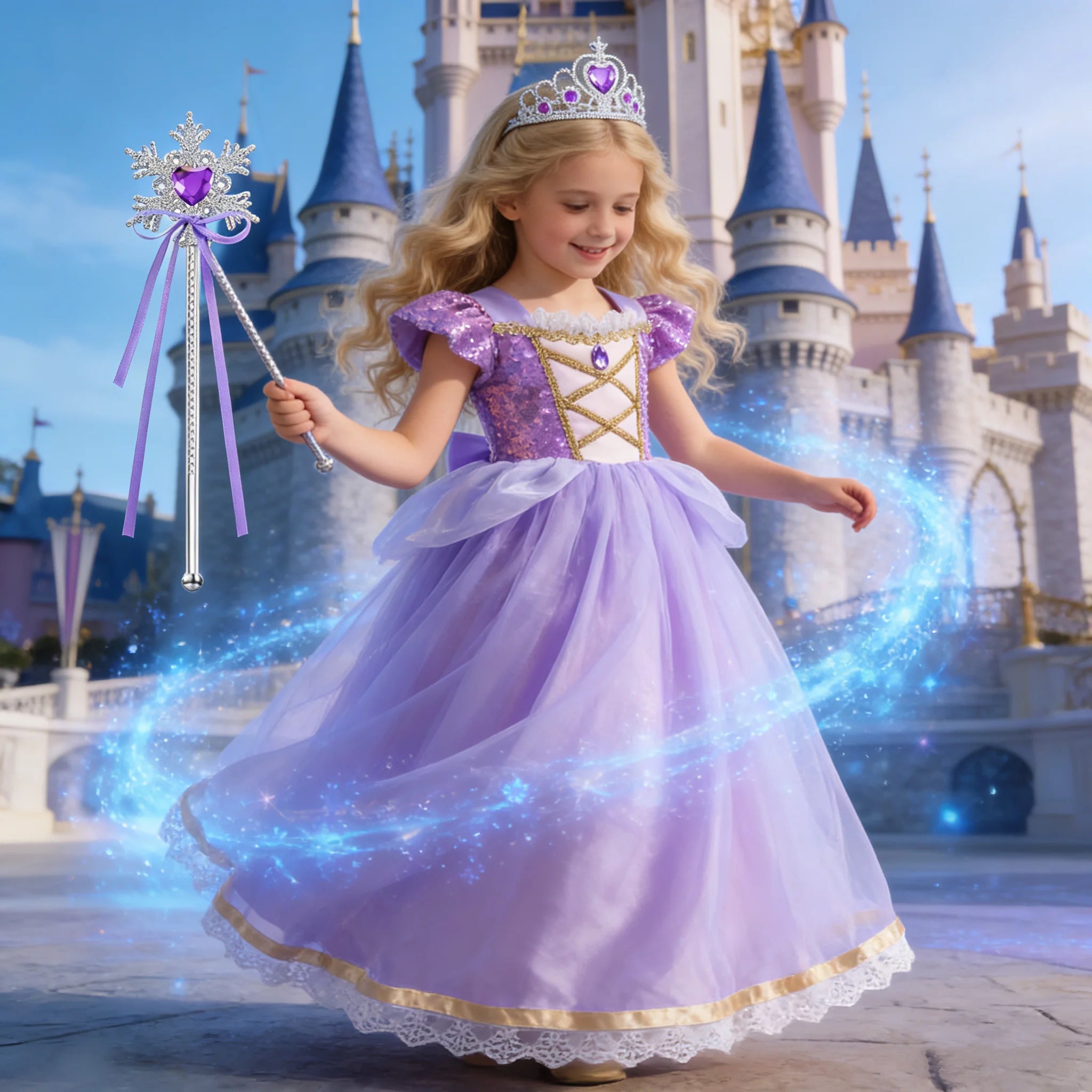 Elegant Rapunzel Princess Dress for Girls