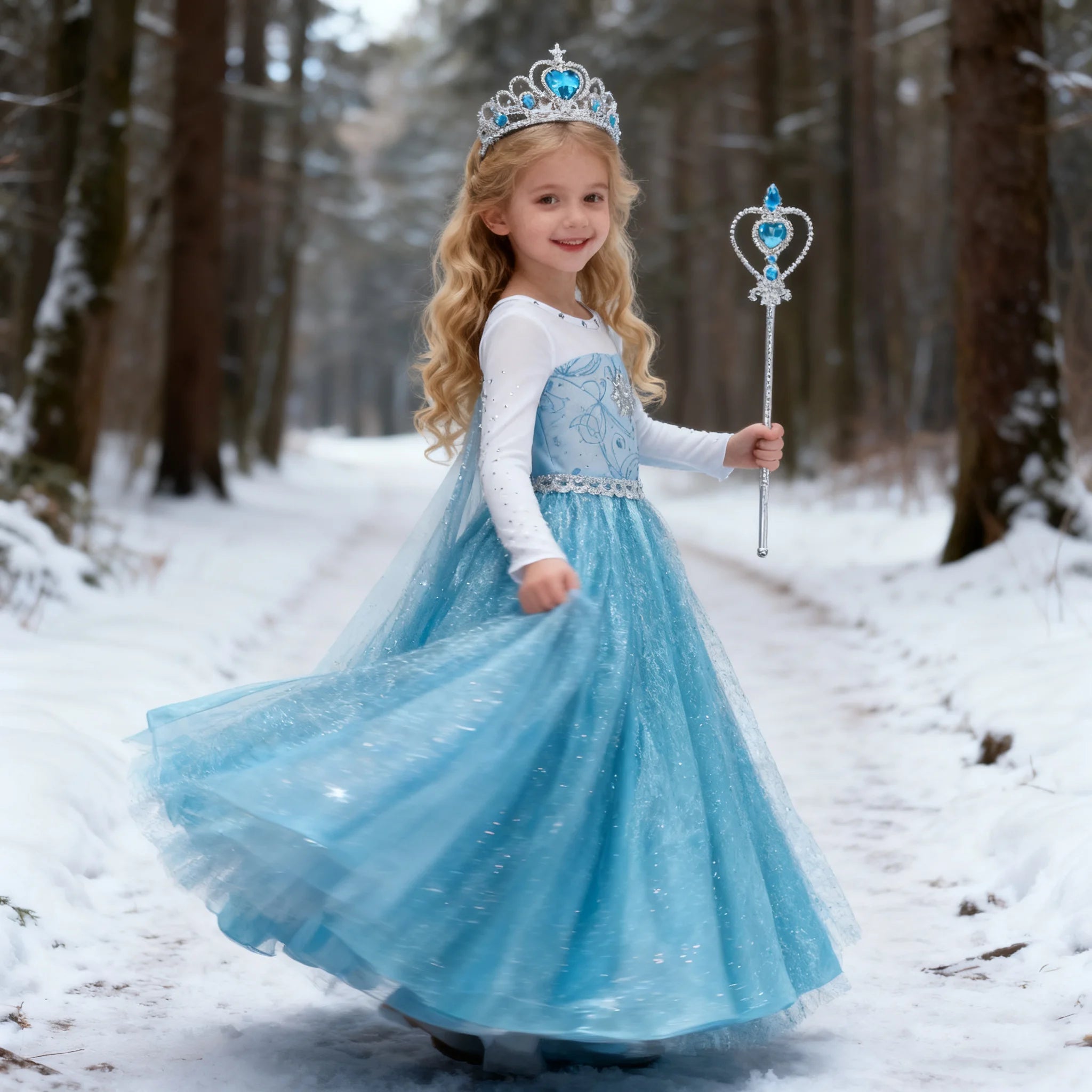 Snow Queen Elsa Inspired Princess Dress for Girls