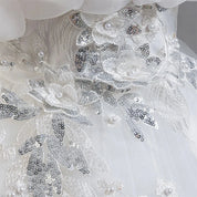 Flower Girl Party Dress for Girls — Tulle Princess Gown, Sleeveless, Elegant Floral Design - babeliobaby - dark blue - 110 (3 - 4 Years)