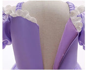 Girls Fairy Tale Princess Dress — Puff Sleeve Tulle Cosplay Gown, Mid - Calf - babeliobaby - RapunzelPurple03 - 2T (Size 100)