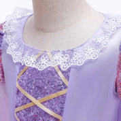 Girls Purple Princess Dress — Long Sleeve Fairytale Cosplay Gown with Accessories - babeliobaby - Set 5 - 2 - 3T (100)