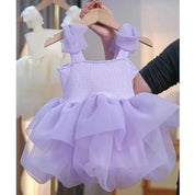 Babelio lilac toddler princess dress with ruffled layers, displayed in a modern nursery.